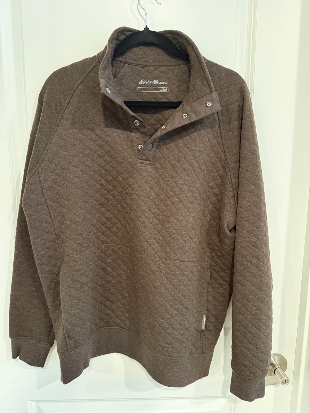 Eddie Bauer Quilted Crewneck Pullover - Brown